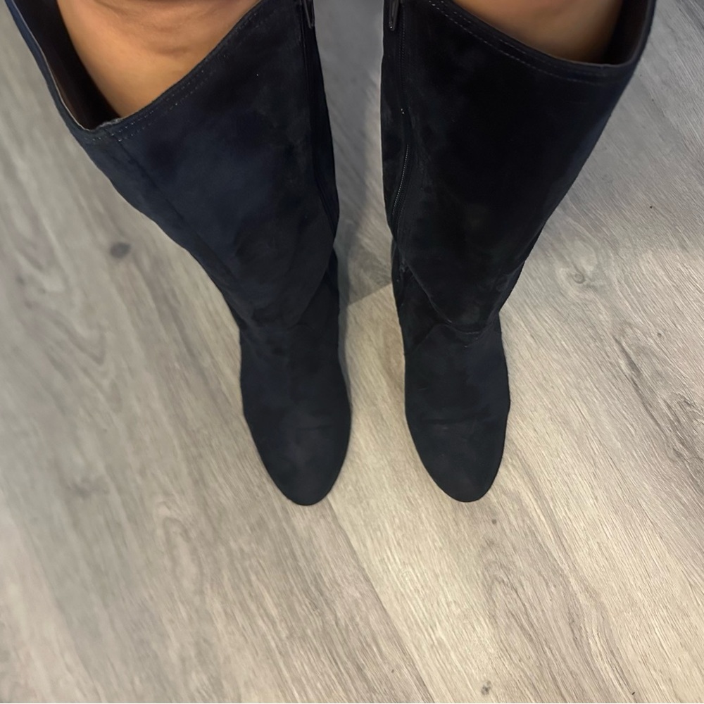 Blue Over the Knee Boots with Sleek Silhouette